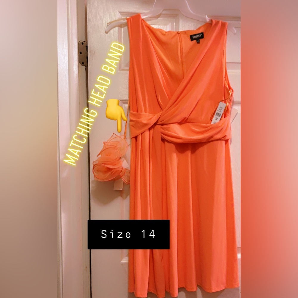 Glamour coral dress size 14